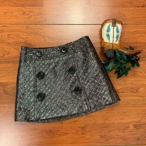 Express Design Studio Metallic Wrap Mini Skirt